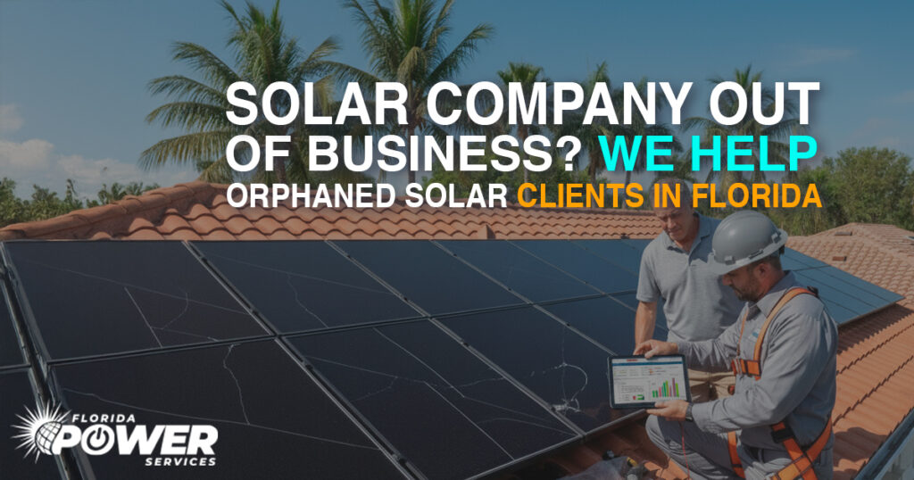 Solar Company Out of Business? We Help Orphaned Solar Clients in Florida