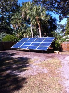 Ground mounted solar panel installation in St Petersburg